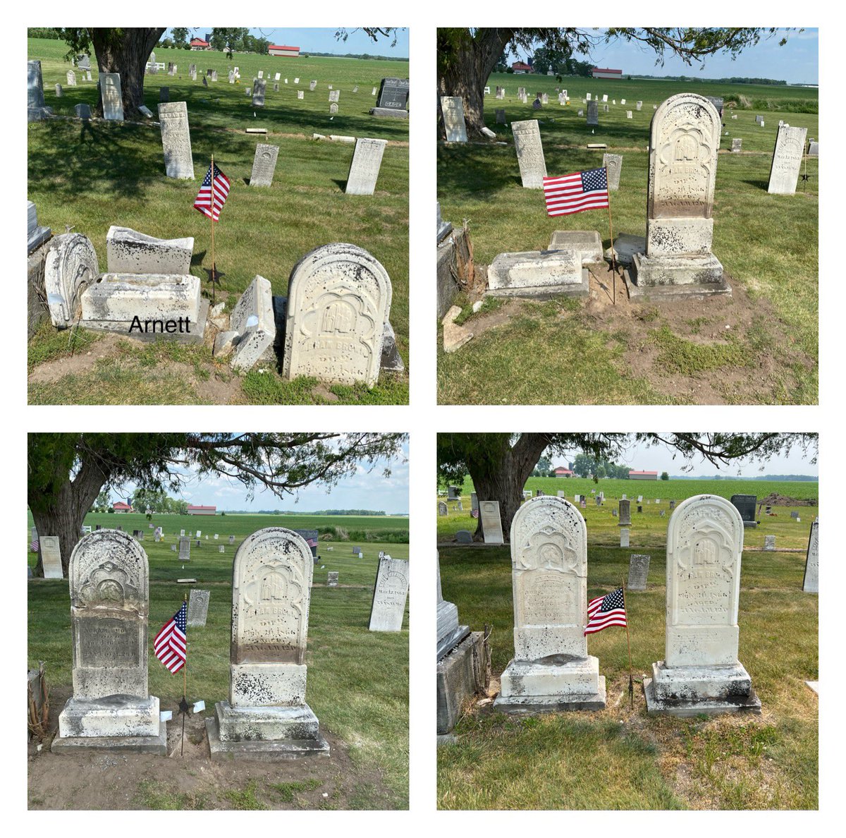 coarnett72's tweet photo. Saving gravesites in Indiana. One stone at a time. https://t.co/2FFrGji96o
