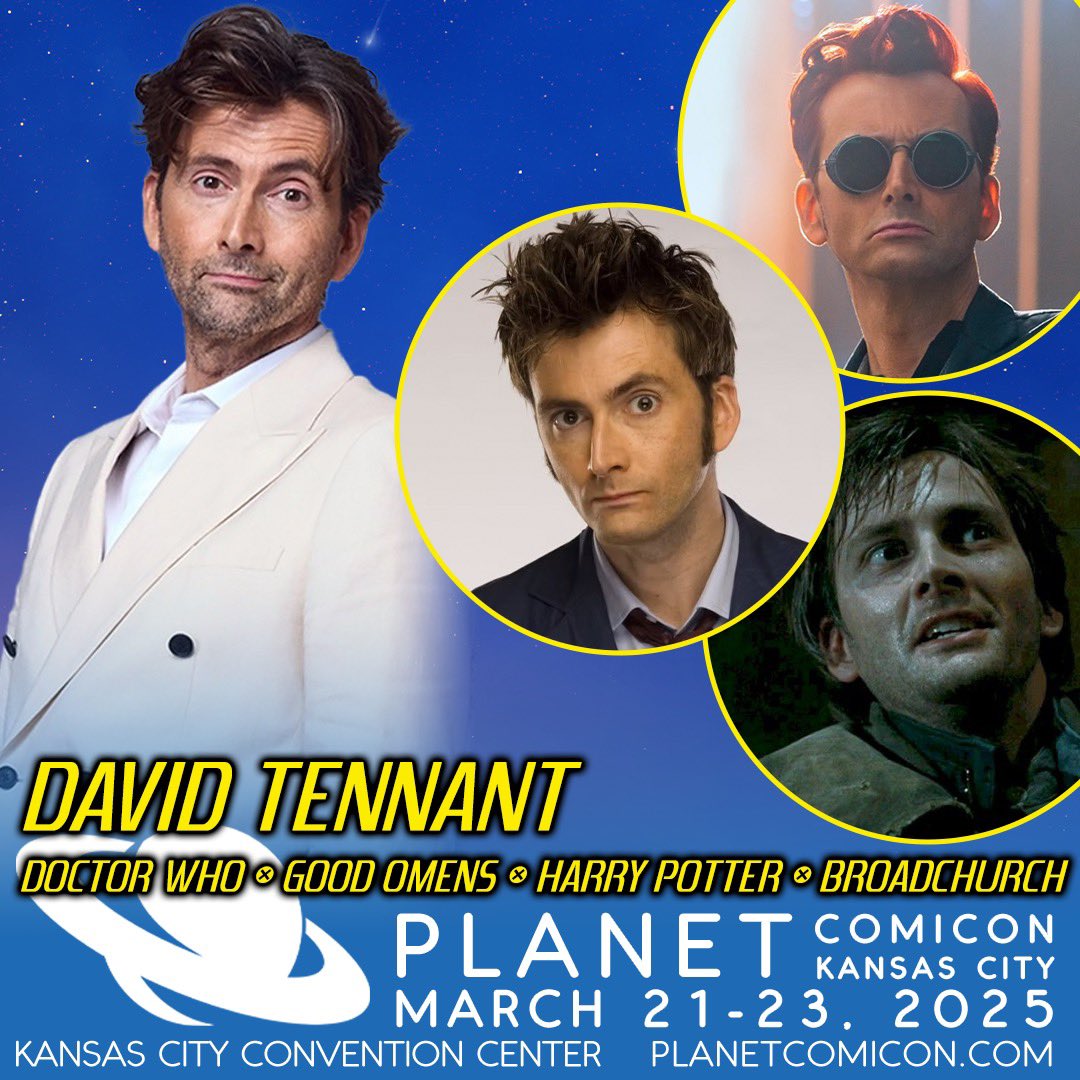 PlanetComicon's tweet image. 🌟Meet David Tennant at Planet Comicon KC!
Tickets and more at planetcomicon.com
