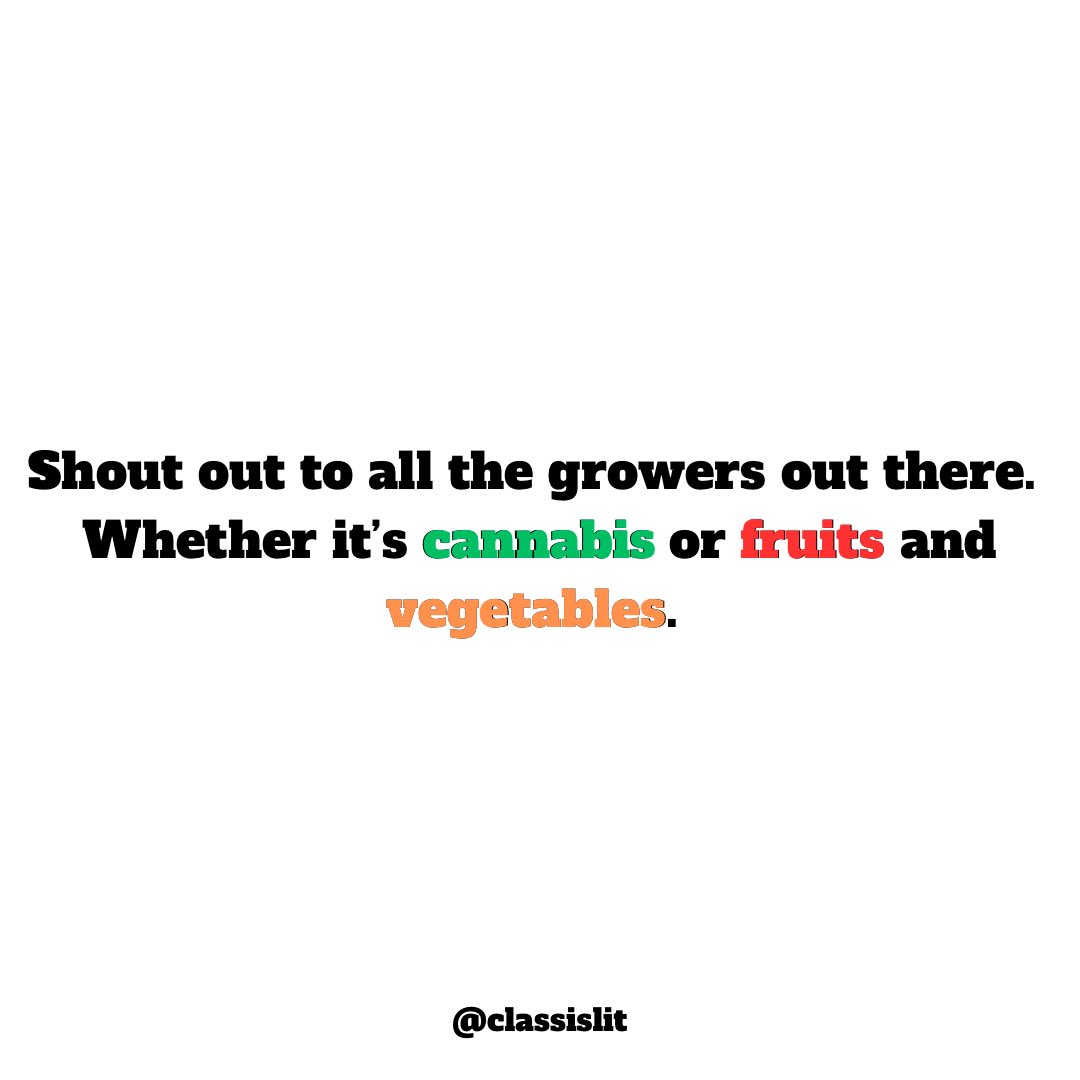 classislit's tweet image. Shout out to all the growers out there. Whether it’s cannabis or fruits and vegetables. 
🍃💨🍏🌱🥒🍅