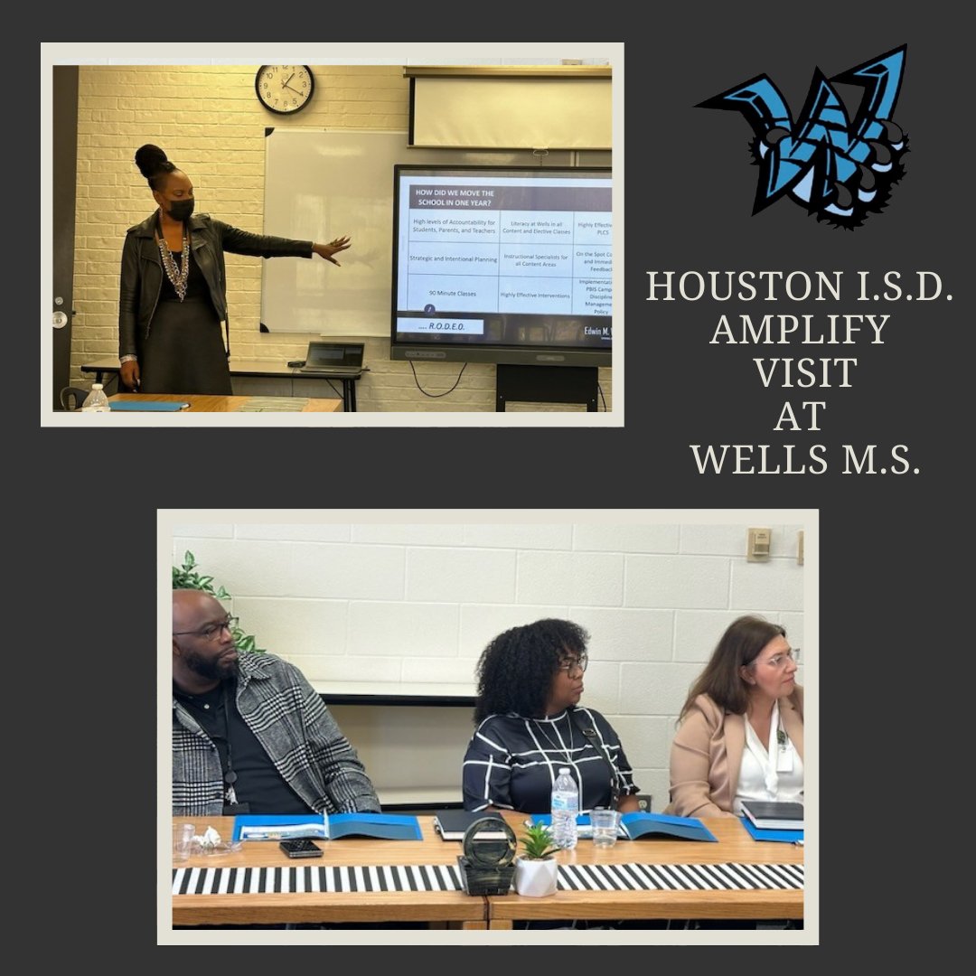 WellsWolverines's tweet photo. Principal Knowles welcomed the Houston Independent School District to Wells to observe the Amplify Implementation in the Reading Classes!! #WinningWells #SpringISD https://t.co/jNaiz6NKQ8