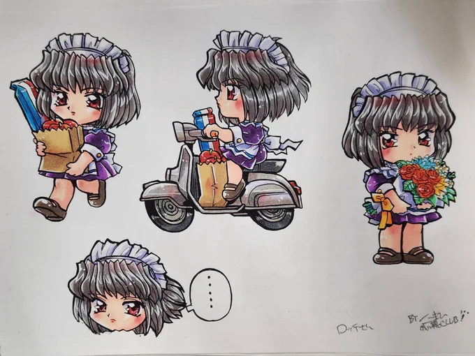 「ディスクトップのメイドさん」シリーズのロッテさんの原画だけ出てきたのでこっそり 
