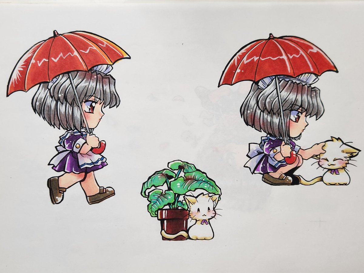 「「ディスクトップのメイドさん」シリーズのロッテさんの原画だけ出てきたのでこっそり」|ここまひ（赤い靴CLUB)のイラスト