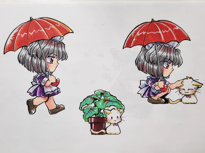「ディスクトップのメイドさん」シリーズのロッテさんの原画だけ出てきたのでこっそり 