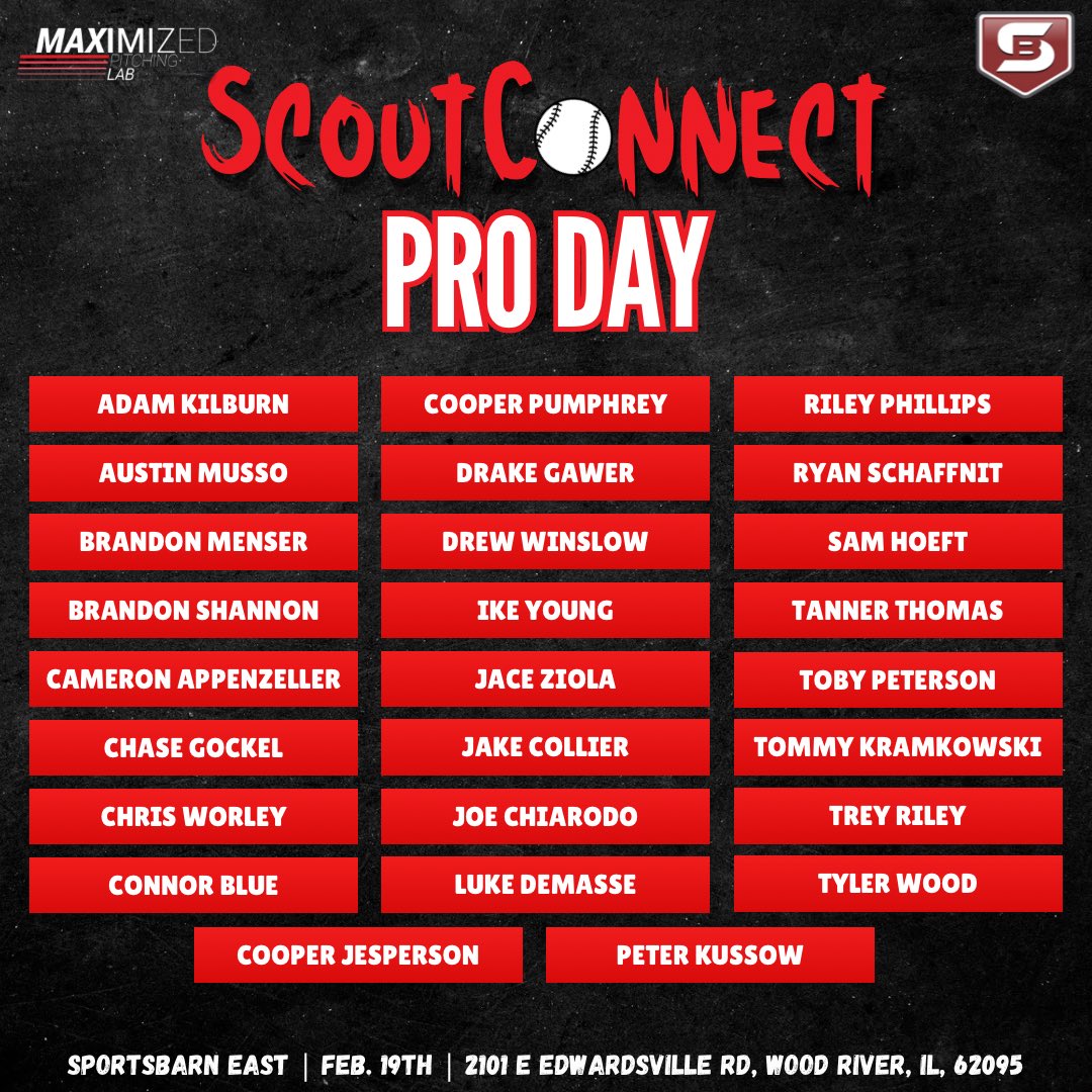 ScoutConnect (@scoutconnectbb) on Twitter photo ๐๐๐จ๐ฎ๐ญ๐๐จ๐ง๐ง๐๐๐ญ ๐๐ซ๐จ ๐๐๐ฒ: ๐๐๐๐
Weโre all set for the inaugural ScoutConnect Pro Day on Wednesday, February 19th at the SportsBarn East!
25+ arms from across the Midwest will participate at this premier event, with first pitch set for 4:00 PM ๐ ๐๐๐จ๐ฎ๐ญ๐๐จ๐ง๐ง๐๐๐ญ ๐๐ซ๐จ ๐๐๐ฒ: ๐๐๐๐
Weโre all set for the inaugural ScoutConnect Pro Day on Wednesday, February 19th at the SportsBarn East!
25+ arms from across the Midwest will participate at this premier event, with first pitch set for 4:00 PM ๐