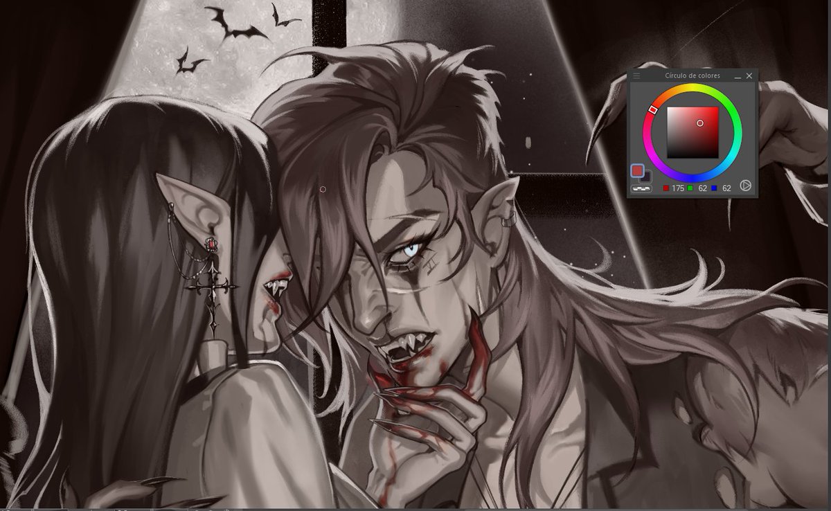 Hoshi_sama2's tweet photo. vampire au 🧛🏻‍♀️🩸🐺
 #arcane #art #caitvi https://t.co/a24hj4QUhP