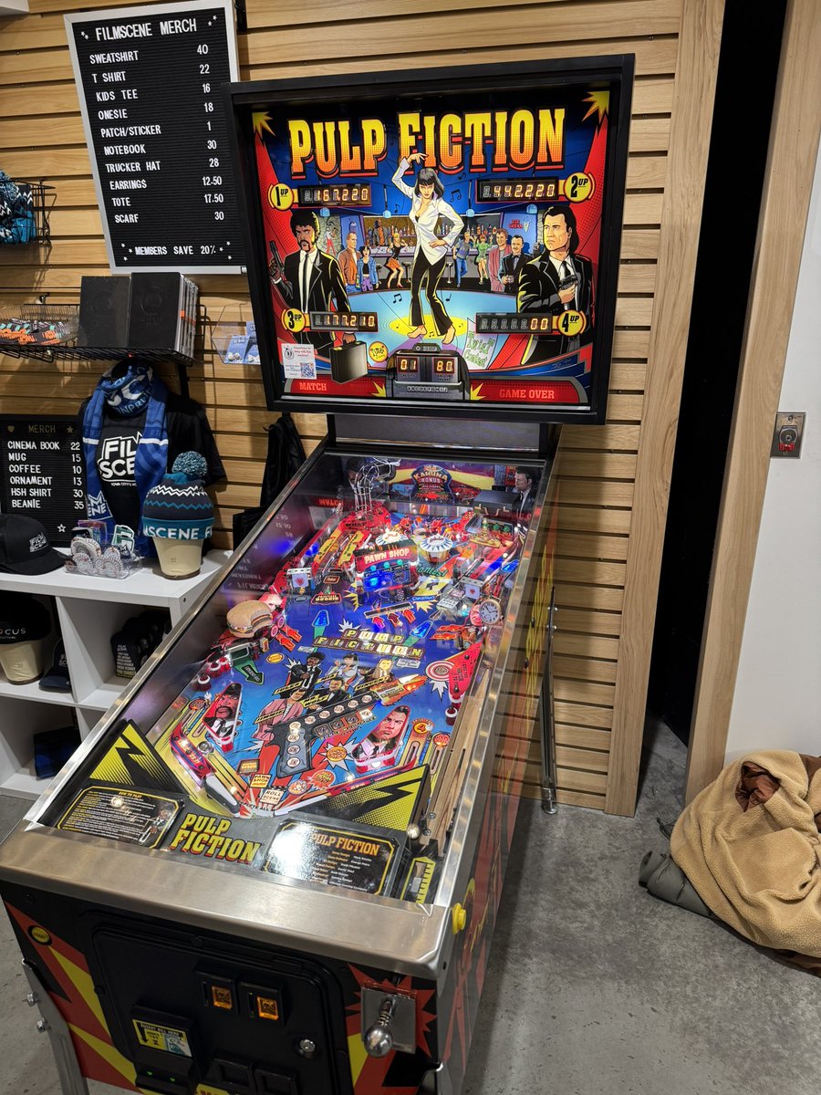 WeBuyPinball's tweet image. Playing Pulp Fiction pinball at #SpareMe with friends.