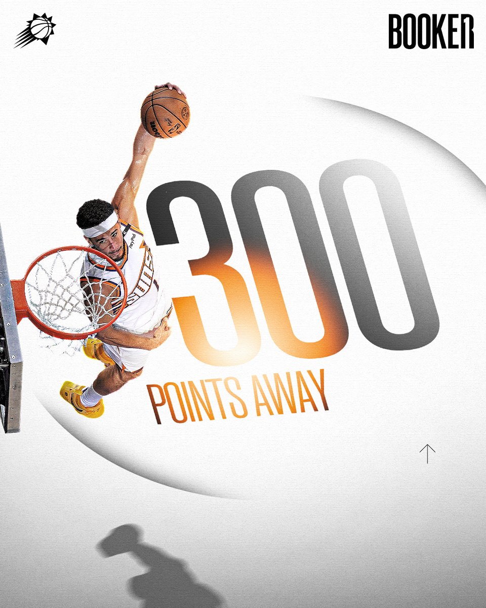 Suns's tweet image. CHASING HISTORY.

Devin Booker is 300 points away from becoming the Phoenix Suns all-time leading scorer! 📚