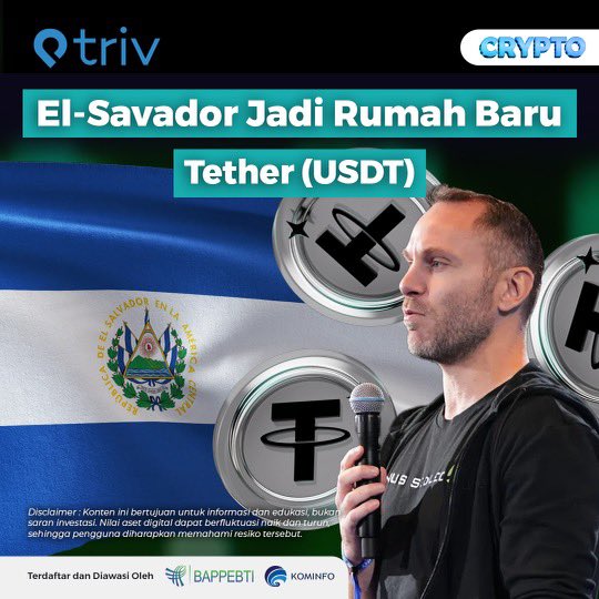 Tether, baru aja ngumumin rencana mereka buat pindahin operasinya ke El Salvador setelah dapat lisensi Digital Asset Service Provider (DASP).

Tujuannya jelas, nih untuk memperkuat posisi di pasar yang lagi berkembang sekaligus bantu dorong adopsi Bitcoin secara global. 🌍