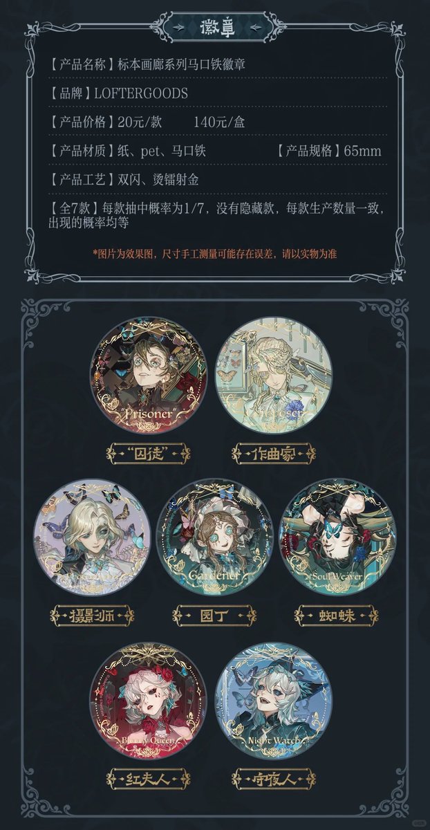 第五人格・標本画廊」ネットイース NetEase loftergoods 乐谷 2025.1