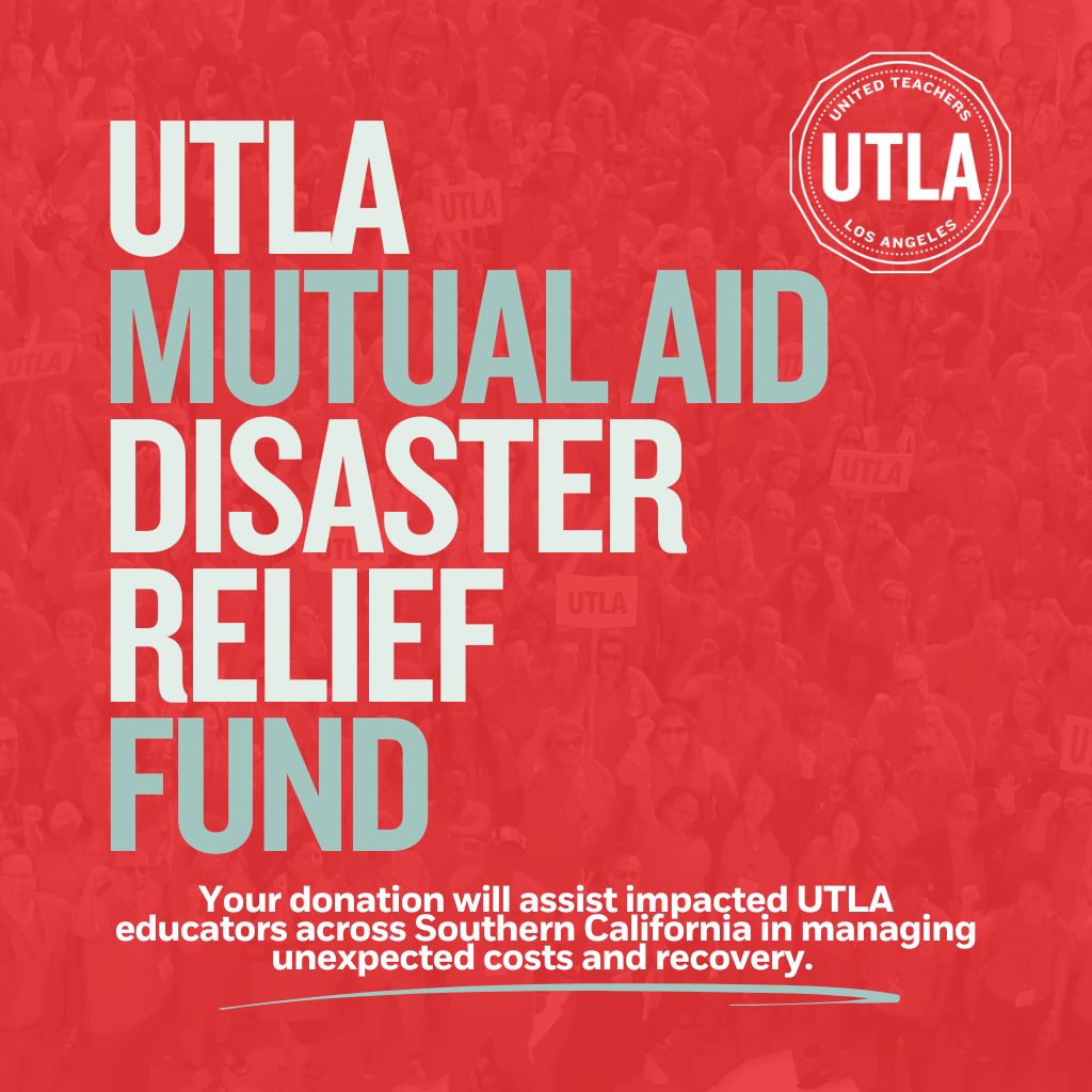 UTLA members have been impacted by the most destructive wildfires in CA history. 

As UTLA members, we are support one another as we navigate what’s next. 

Your donation will assist impacted UTLA educators in managing unexpected costs and recovery. 

utlastore.com/products/utla-…