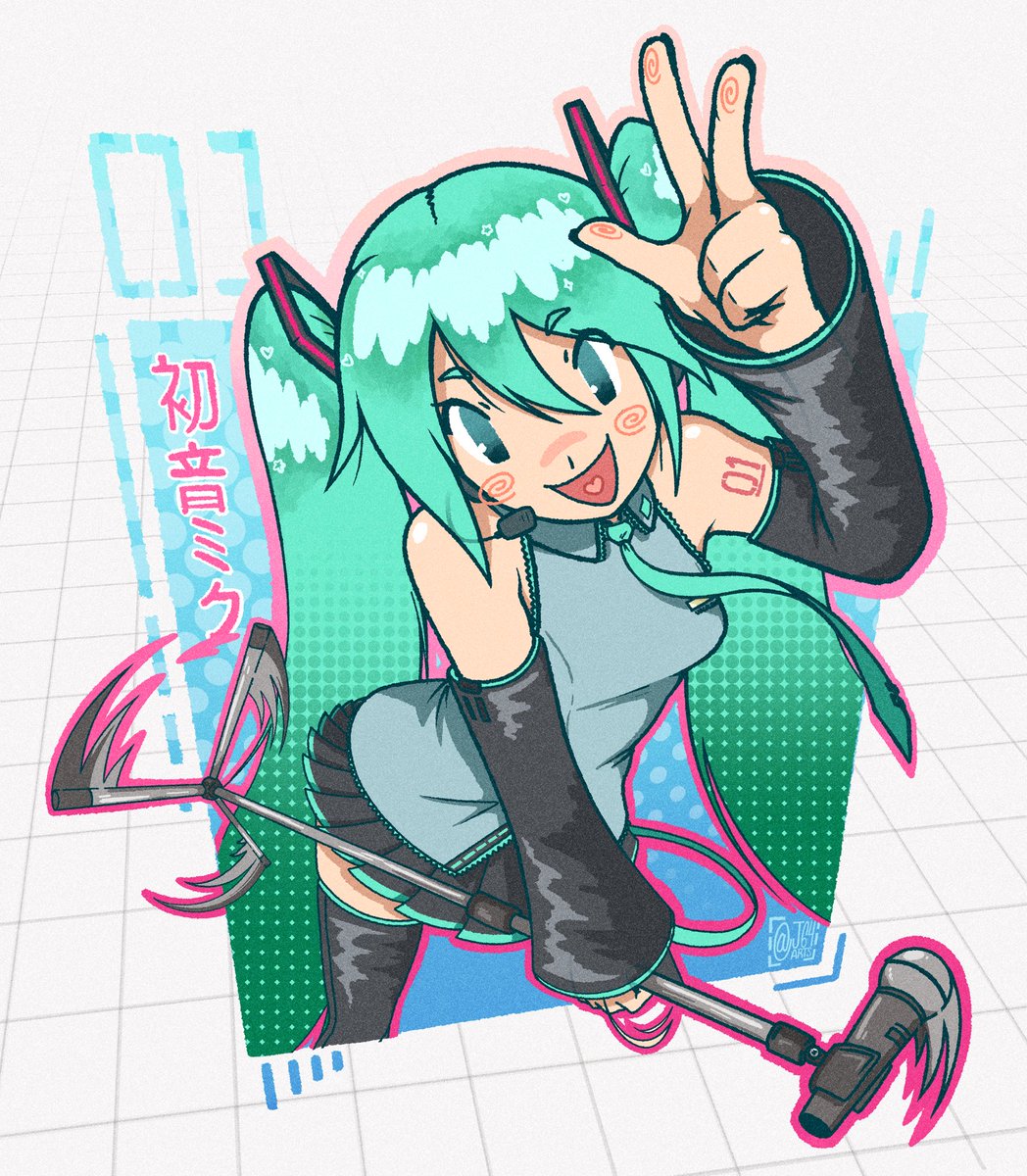 J64_arts's tweet image. Cannot believe they added her to #Fortnite , Life’s good… 🎤🎶💫
#HatsuneMiku #fanart