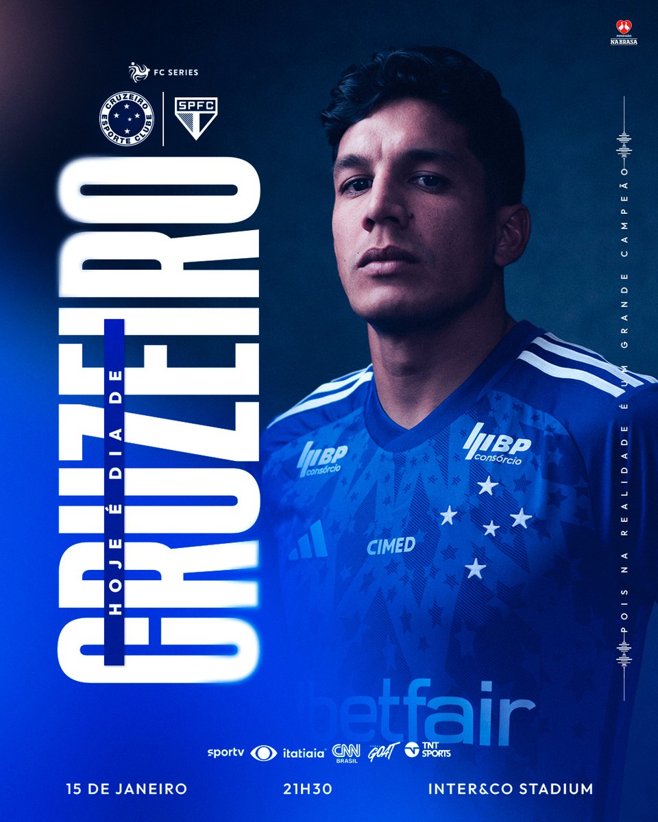 Cruzeiro's tweet photo. 🦊 HOJE TEM CABULOSOOOO! Vamos entrar em campo pela primeira vez no ano!!!! 

#CRUxSPFC https://t.co/a1hsdZG3Ku