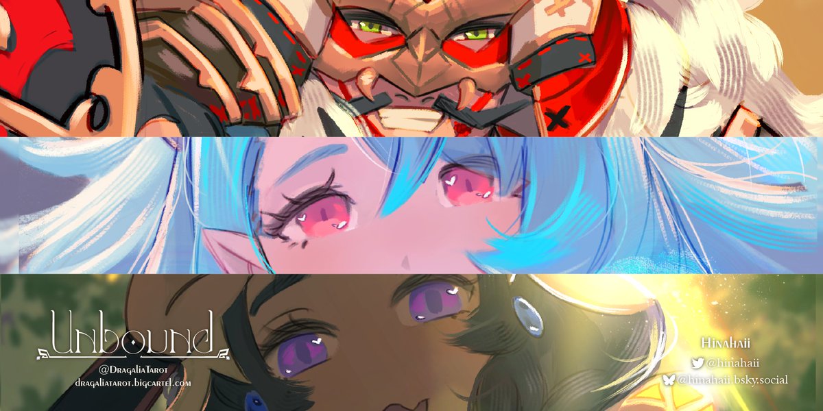 DragaliaTarot's tweet image. ✦ Tarot Preview - タロット・プレビュー ✦
Shingen - Page of Pentacles | シンゲン - 五芒星のページ
Mercury - 6 of Pentacles | マーキュリー - ペンタクルの6
Laranoa - 3 of Cups | ララノア - カップの3
Hina - @Hinahaii
Preorders closing soon! 予約受付は間もなく終了!
#unboundtarot