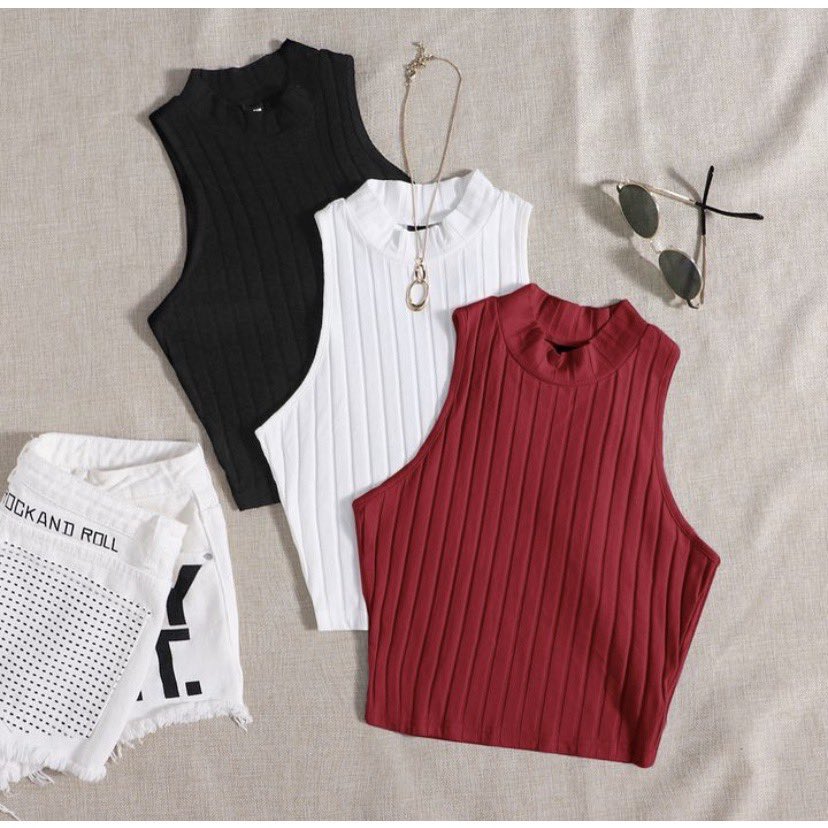 Dê uma olhada em KIT 3 Cropped Gola Alta Canelado Sem Manga Verão Praia por R$19,99 - R$48,99. Compre na Shopee agora! s.shopee.com.br/9A8zf86nmn