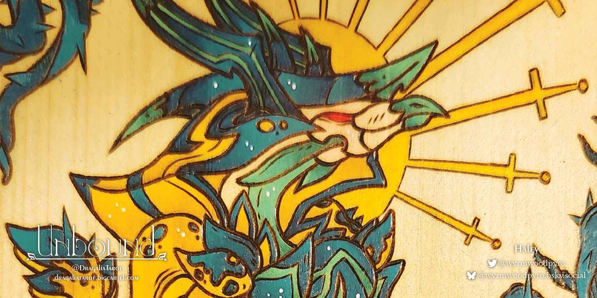 DragaliaTarot's tweet image. ✦ Tarot Preview - タロット・プレビュー ✦
Hastur - 8 of Swords || ハスター - 剣の8
Haley - @wyrmwoodpyro
Preorders closing soon! 予約受付は間もなく終了!#unboundtarot #dragalialost #ドラガリ