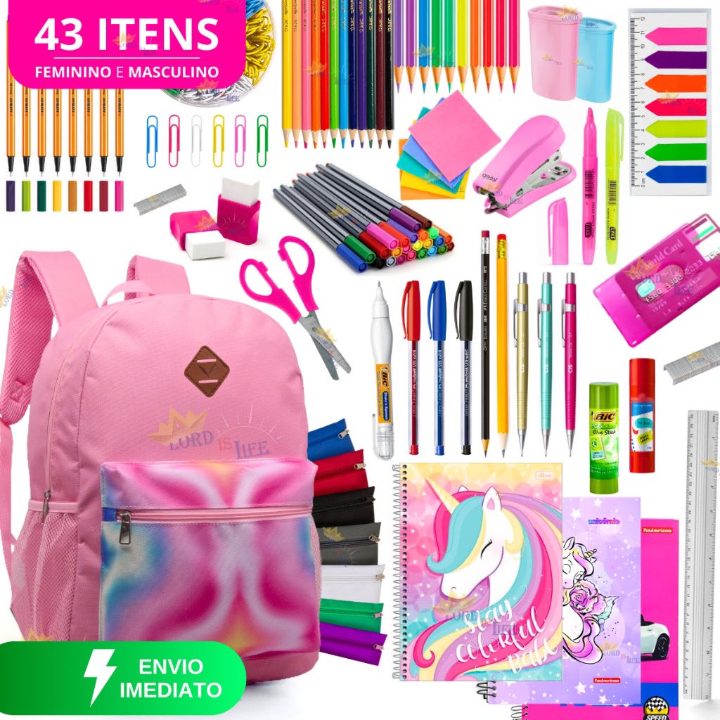 Dê uma olhada em Kit Material Escolar Feminino Completo Mochila Feminina Escolar Material Estojo Escolar Menina Rosa por R$84,33 - R$137,70. Compre na Shopee agora! s.shopee.com.br/LXb9InART