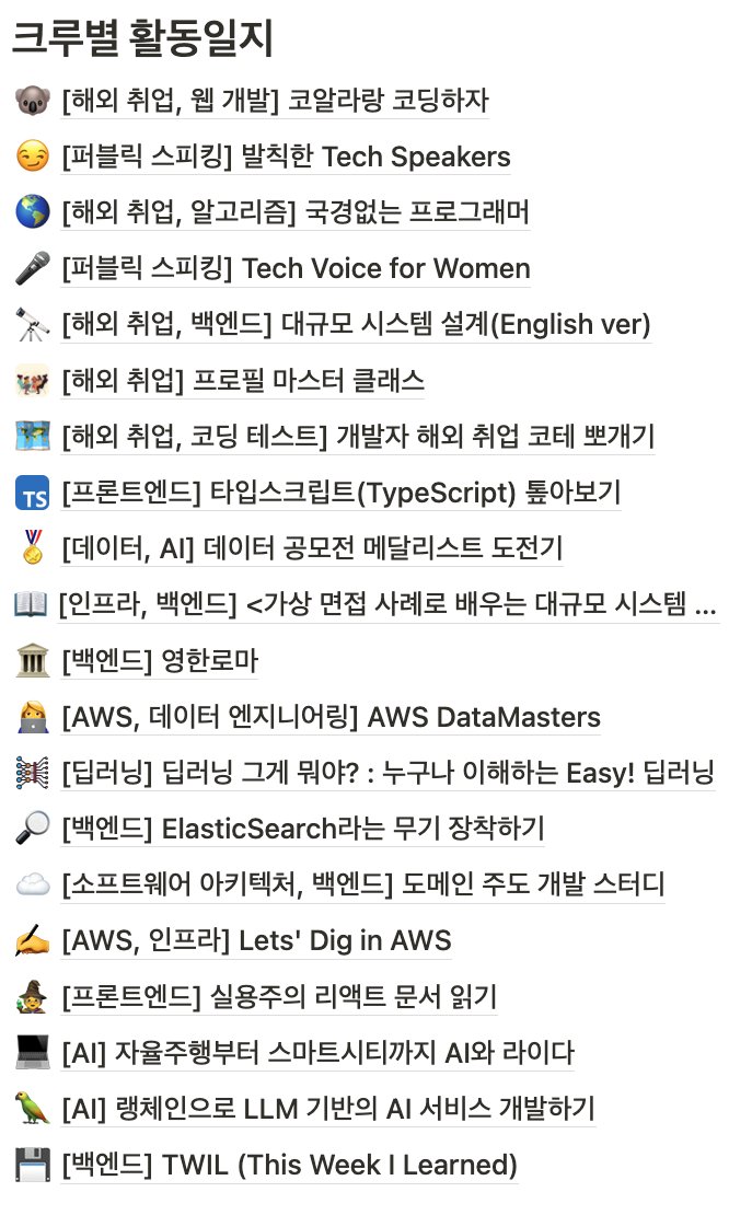 mmmmmmmdev's tweet image. 서울 우먼잇츠의 잇츠(IT’s) 스터디 크루 3기의 모집을 시작했습니다!
역대급으로 많은 20개의 스터디 주제가 모였어요.
- 해외 취업, 웹 개발, 퍼블릭 스피킹, 백엔드, 링크드인 프로필 마스터 클래스, 코딩 테스트, 타입스크립트, 데이터 공모전, 가상 면접 사례로 배우는 대규모 시스템 설계 책,
