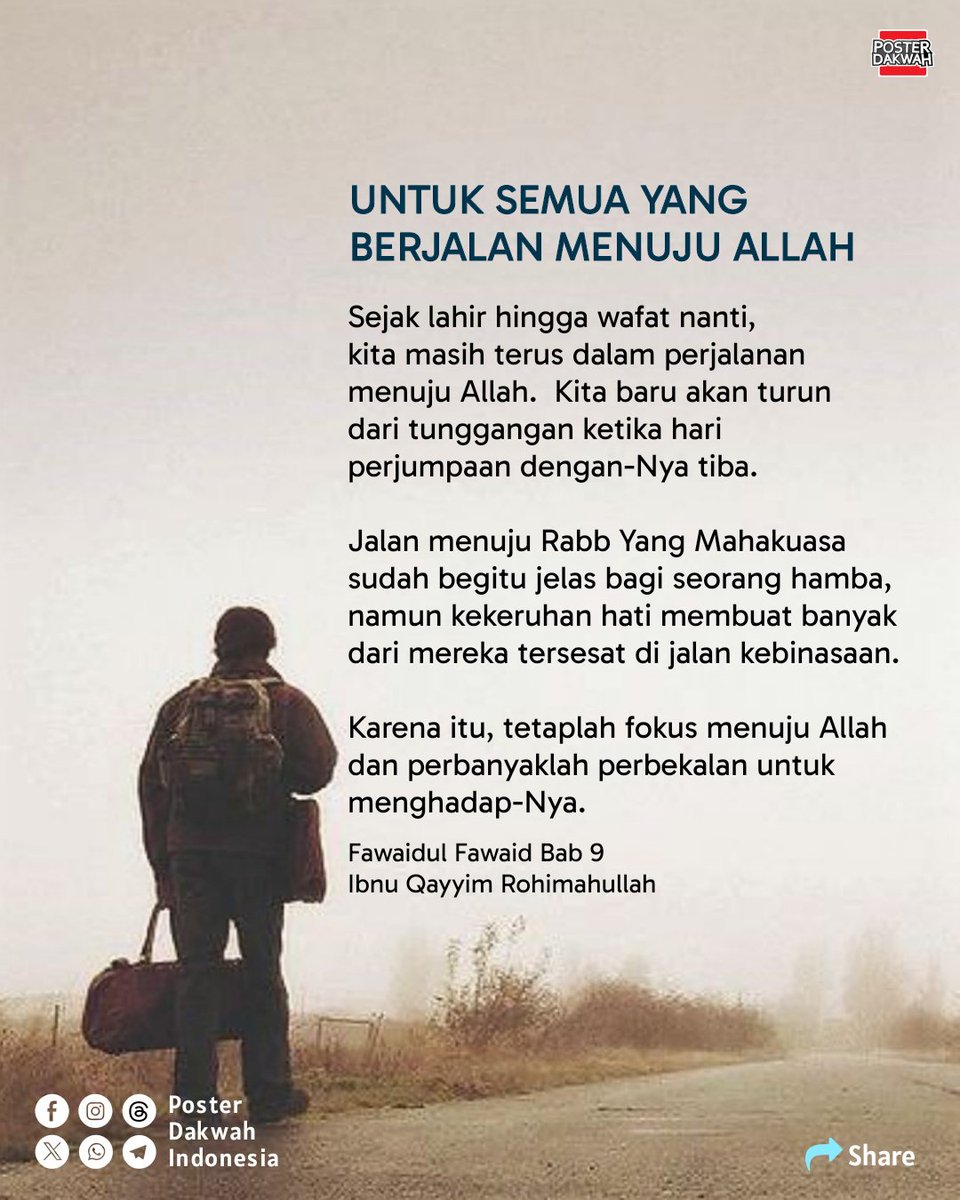 dakwah_poster's tweet photo. UNTUK SEMUA YANG BERJALAN MENUJU ALLAH
#perjalanan
#bekalakhirat
#menujuallah https://t.co/gvbk2MqKCY