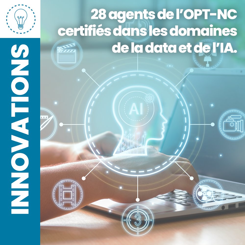 👉28 collaborateurs certifiés en data et IA grâce à @DataScientest__  . Un projet ambitieux pour relever les défis de demain. 🌐

Pour tout savoir et découvrir leurs témoignages en vidéo : bit.ly/40ijbJr

#Innovation #Formation #OPTNC #IA