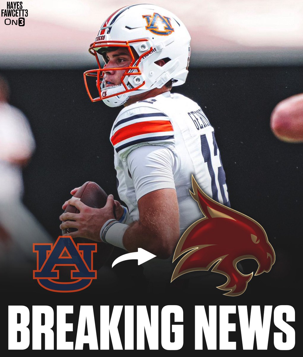 Hayes Fawcett (@hayesfawcett3) on Twitter photo BREAKING: Auburn transfer QB Holden Geriner has Committed to Texas State, he tells @on3sports
The 6’3 205 QB will have 2 years of eligibility remaining 
Was ranked as a Top 15 QB in the ‘22 Class (per On3)
on3.com/transfer-porta… BREAKING: Auburn transfer QB Holden Geriner has Committed to Texas State, he tells @on3sports
The 6’3 205 QB will have 2 years of eligibility remaining 
Was ranked as a Top 15 QB in the ‘22 Class (per On3)
on3.com/transfer-porta…