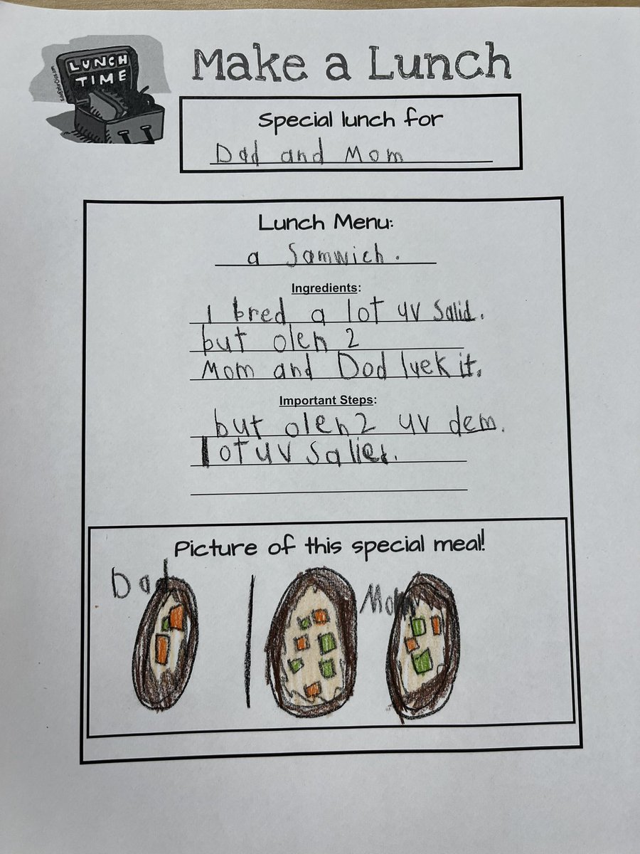 kmo7's tweet photo. First grade writing is the absolute best. 
I can’t even pick a favorite 🥰💙 https://t.co/OkiPq5gvzv