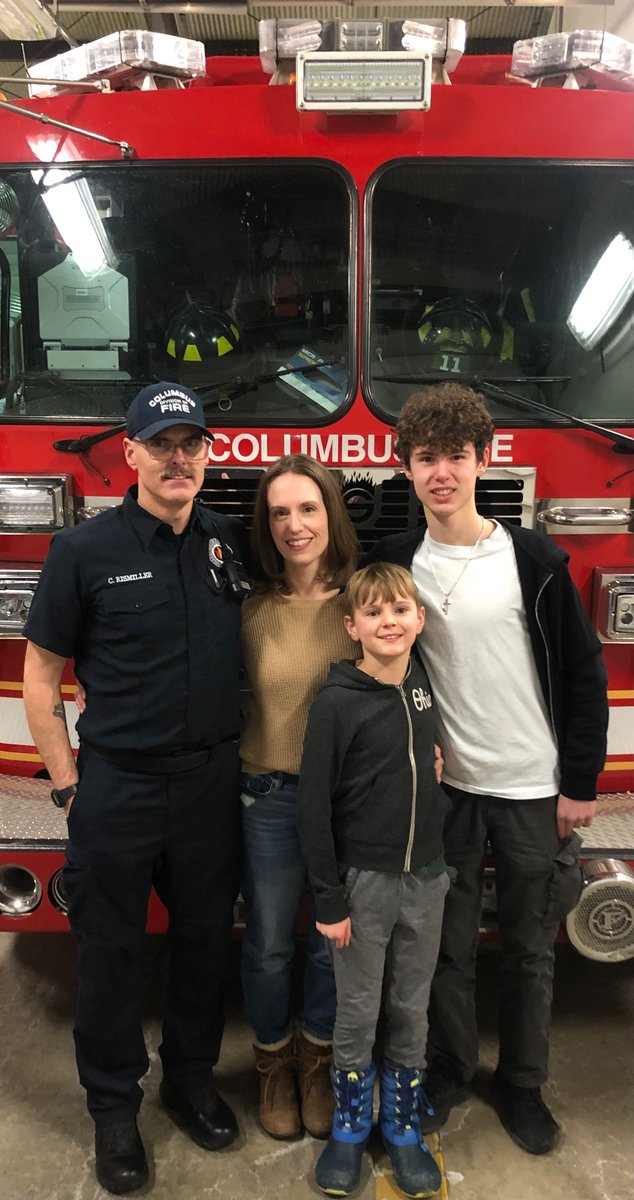 Family pizza night at the fire station last Saturday night.   James ate all the desserts.