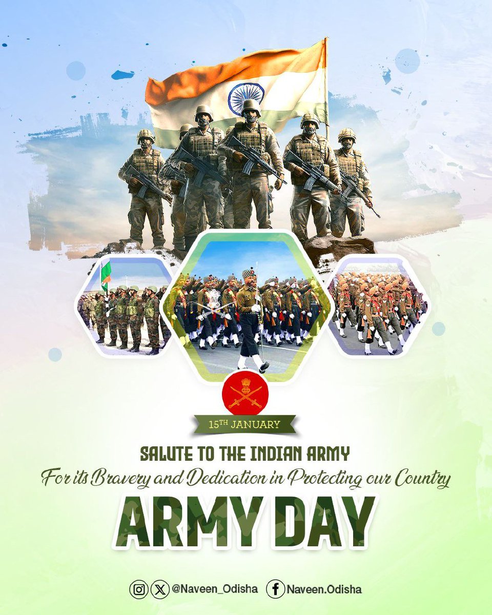 Naveen_Odisha's tweet photo. Warm tributes to the veterans, brave soldiers and their families on #ArmyDay. Salute to the indomitable spirit, unwavering dedication and gallantry of these brave hearts who put national interest above everything to protect the sovereignty and territorial integrity of our nation. https://t.co/t1fZwZi8QT