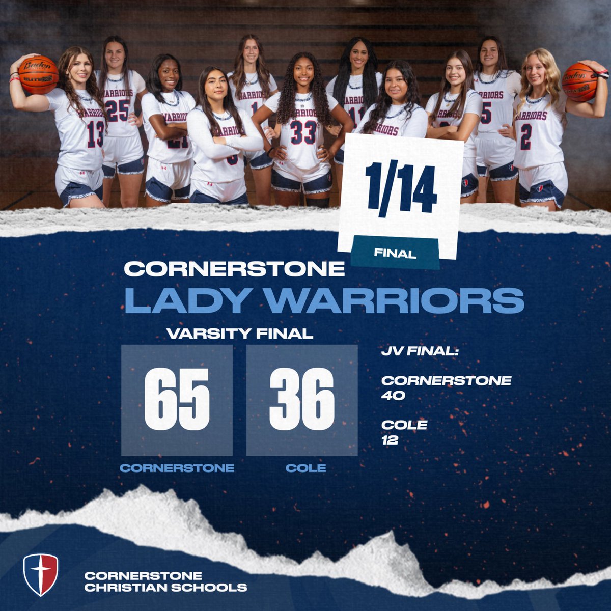 ccs_girlshoops's tweet photo. JV &amp; Varsity both picked up wins against Cole today! Next up, Richland Springs Friday at home at 5:00 pm. @CCSWarriorsSATX @CCS_Warriors https://t.co/AUdnZxVqXM