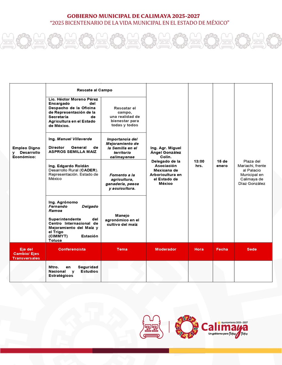 OmarGSanchezV's tweet photo. Te invitamos a participar en los FOROS DE PARTICIPACIÓN DEMOCRÁTICA PARA LA CONSTRUCCIÓN DEL PROYECTO MUNICIPAL #Calimaya 2025-2027 del 15 al 23 de enero.

Consulta las bases a continuación: https://t.co/CFUvF8Jof7