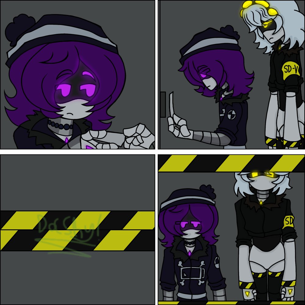 Dashy_Kazzy's tweet photo. This is 'Reassembled' part 46. Sorry that this took forever. my family got sick, and then got me sick, and I'm still recovering. Sorry that there's nothing to this part. Its a filler part.   #murderdrones #vuzi
 Credits to: 
https://t.co/rWbnyJBU10
https://t.co/s0EH4bPQma https://t.co/mfcyqXode1