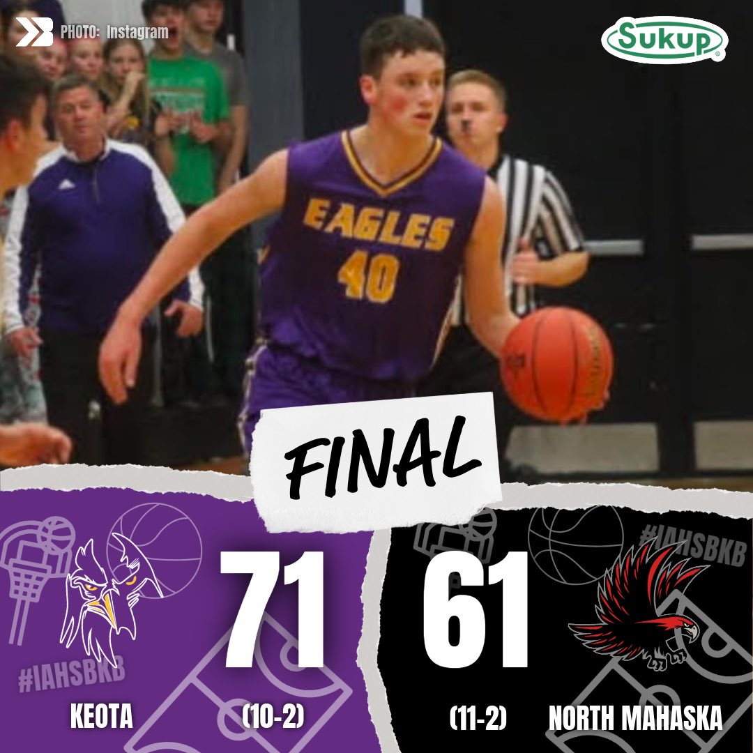 Bound_IA's tweet photo. UPSET ALERT

KEOTA TAKES DOWN 1A #10 NORTH MASHAKA 🔥

#iahsbkb https://t.co/ibH8W3imZ7