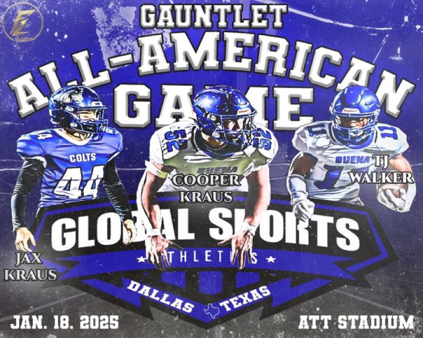 Jax Kraus (@jaxonkraus44) on Twitter photo GAUNTLET ALL-AMERICAN
Truly is an honor and blessed to be selected by the selection committee based off my film. Heading to Dallas with my brother <a href="/cooperkraus52/">Cooper Kraus</a> and my teammate <a href="/TjWalker2026/">Latavis “Tj” Walker</a> is an amazing feeling. We get to go do what we love against some of the top talent in GAUNTLET ALL-AMERICAN
Truly is an honor and blessed to be selected by the selection committee based off my film. Heading to Dallas with my brother <a href="/cooperkraus52/">Cooper Kraus</a> and my teammate <a href="/TjWalker2026/">Latavis “Tj” Walker</a> is an amazing feeling. We get to go do what we love against some of the top talent in