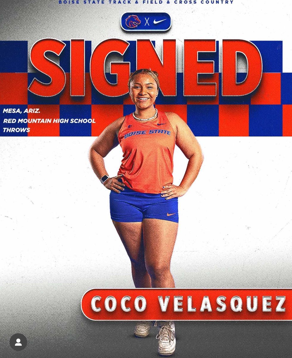 ndnsports's tweet image. Congratulations to Coco Velasquez (Southern Ute/Diné), from Red Mountain High School in Mesa, Arizona, who officially signed with Boise State University to continue her academic and track and field career.
#NativePreps #Ute #Navajo