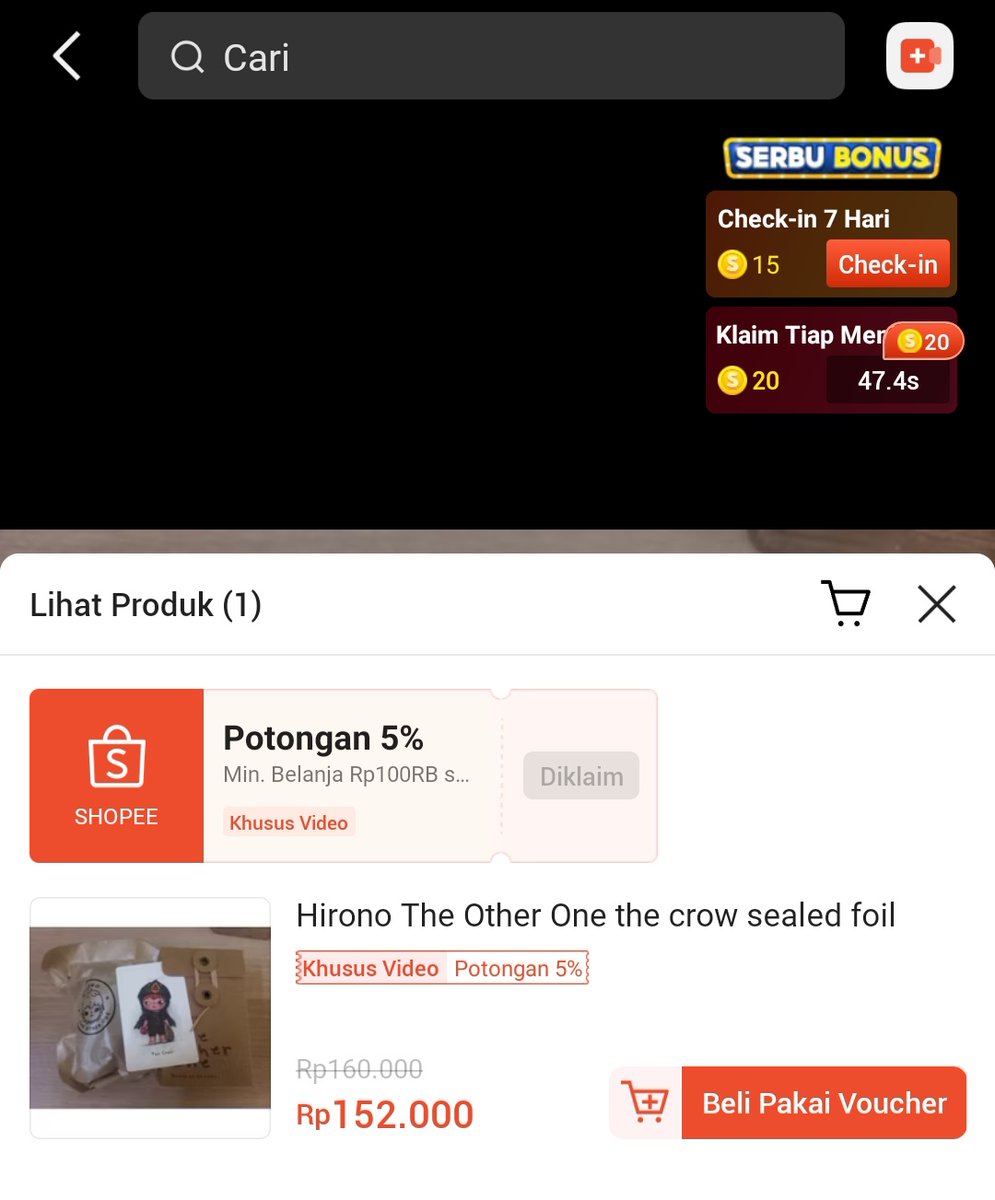 wts hirono the crow masih sealed foil
s.shopee.co.id/3LBClZlnWc