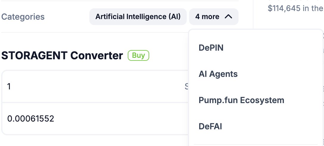 #STORAGENT is now officially listed under the #DeFAI category. What sets us apart is our robust #DePin infrastructure. In a remarkably short time, we’ve made significant progress: completed an exchange listing, integrated #DeFAI, and launched a buy-back program. More updates are