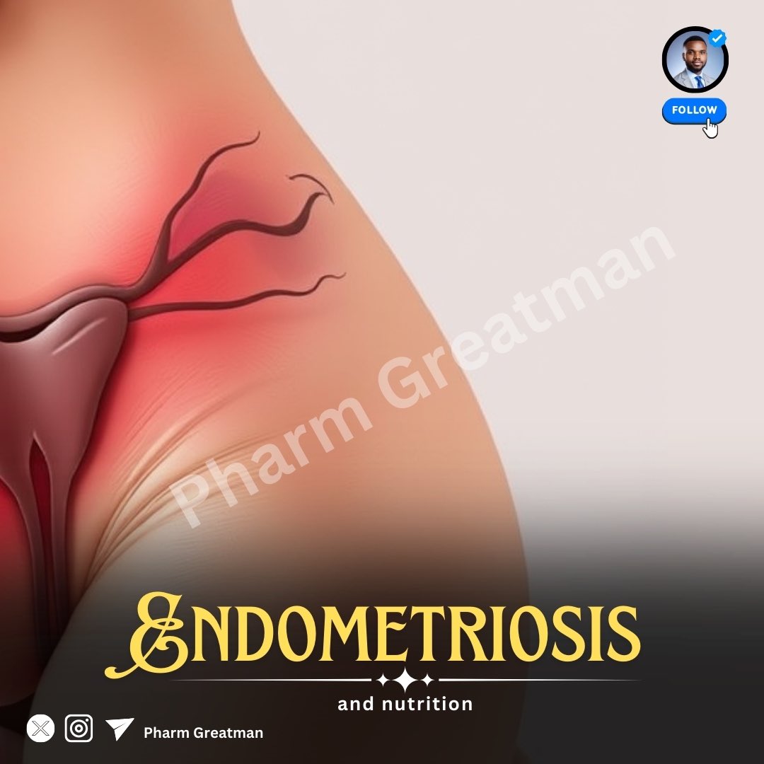 OGreat6's tweet photo. ENDO AND NUTRITION

 Endometriosis affects around 1 in 10 women of reproductive age, yet it often goes unnoticed or misdiagnosed. It can cause severe pain, heavy periods, and fertility challenges. 

But did you know your diet could play a role in managing the symptoms? 

Check the thread 👇🏾