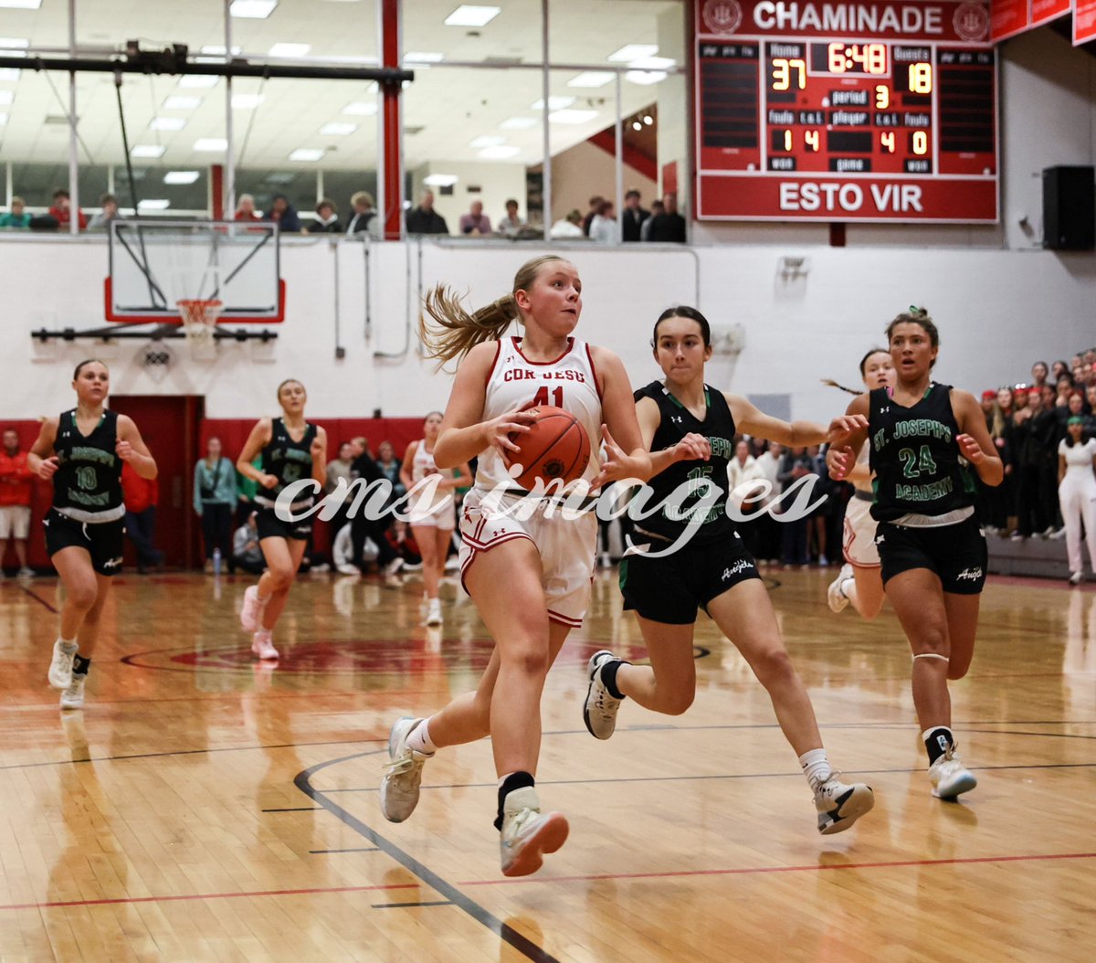 ChrisSchmitz168's tweet photo. “FunderWear Out”
The Chargers from Cor Jesu Academy wear down the St. Joseph’s Academy Angels, defeating them 65-42 in their annual “Funderwear” game benefiting St. Patrick’s Center! @CorJesuAcademy @CorJesuWBB @SJABasketball @StJoeAngels @stpatrickcenter @scoreboardguy #GISL🏀 https://t.co/IFzZ06X7a1