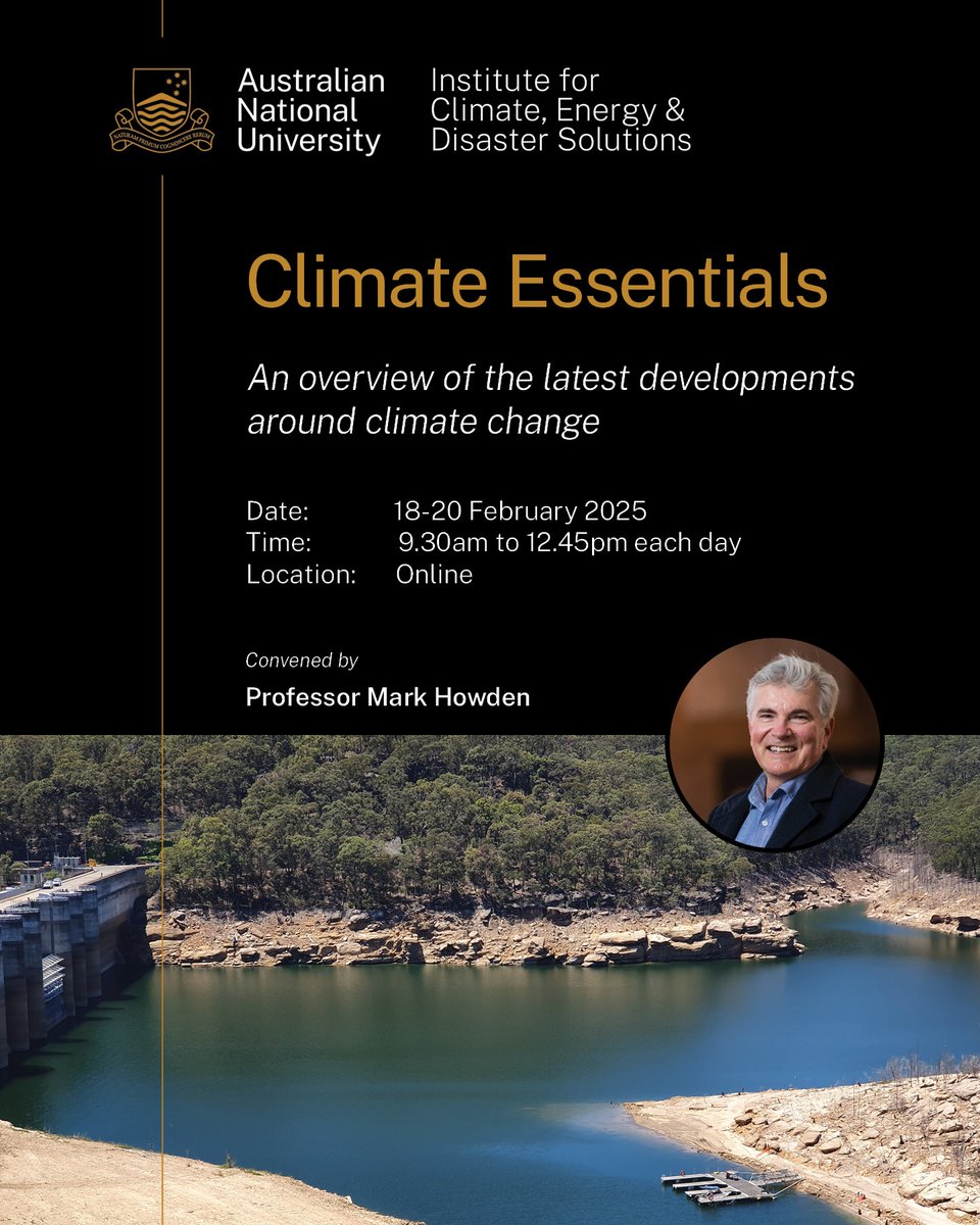 ANU Climate, Energy & Disaster Solutions (@anu_iceds) on Twitter photo For the latest developments in climate change science & policy for professionals
- with <a href="/ProfMarkHowden/">Mark Howden</a>, <a href="/noble_adapt/">Ian Noble</a>, <a href="/ThomasLongden3/">Thomas Longden</a>, Bec Colvin, <a href="/NinaLansbury/">Nina Lansbury</a> & <a href="/georgejkcarter/">George Carter (Salā Dr George Carter)</a>
Register here: loom.ly/trPWY54 For the latest developments in climate change science & policy for professionals
- with <a href="/ProfMarkHowden/">Mark Howden</a>, <a href="/noble_adapt/">Ian Noble</a>, <a href="/ThomasLongden3/">Thomas Longden</a>, Bec Colvin, <a href="/NinaLansbury/">Nina Lansbury</a> & <a href="/georgejkcarter/">George Carter (Salā Dr George Carter)</a>
Register here: loom.ly/trPWY54