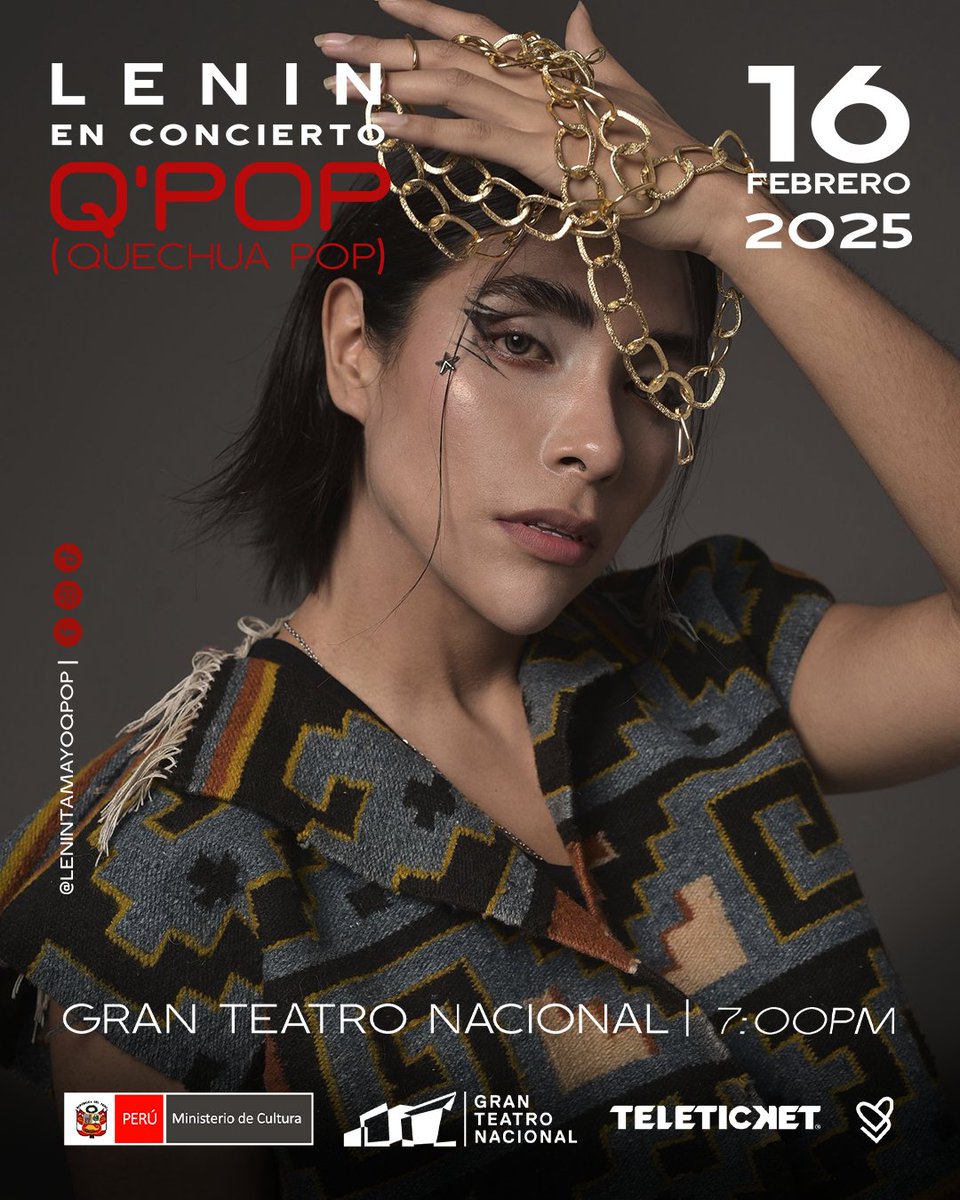 Lenintamayoqpop's tweet image. Quiero agradecerles URPY por todo el apoyo y cariño genuino 🇵🇪, anunciando
Q´POP (Quechua pop) en CONCIERTO en el @GranTeatroNac este 16 de Febrero entradas a la venta en @teleticketperu
teleticket.com.pe/lenin-q-pop-20…

#leninqpop  #quechuapop #qpoptour #Peru