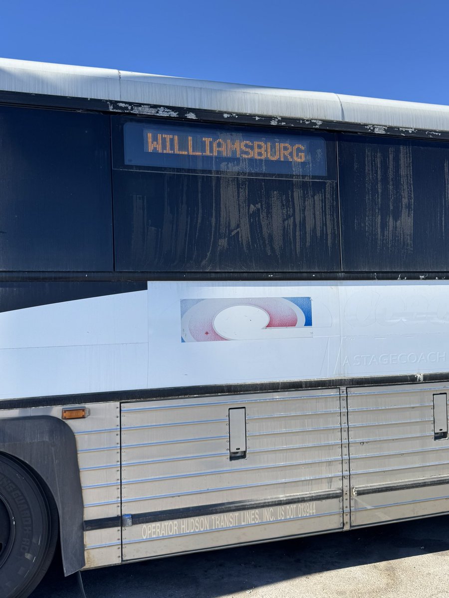 getjer's tweet image. Ex east coast Coach USA bus getting its signs programmed for west coast operations.