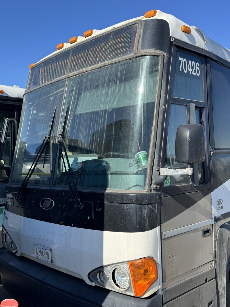 getjer's tweet image. Ex east coast Coach USA bus getting its signs programmed for west coast operations.