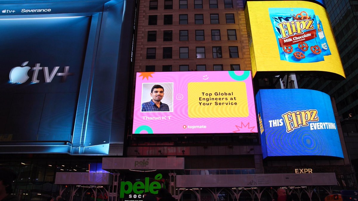 tharunktoffl's tweet photo. NYC!

Yep, I was featured recently in the Times Square at New York.

This photo was taken at Times Square where @topmateHQ ran an ad featuring their Expert Users. And I was one among them!

@Ankx6 #timesquare https://t.co/ZZa6oTRsqh