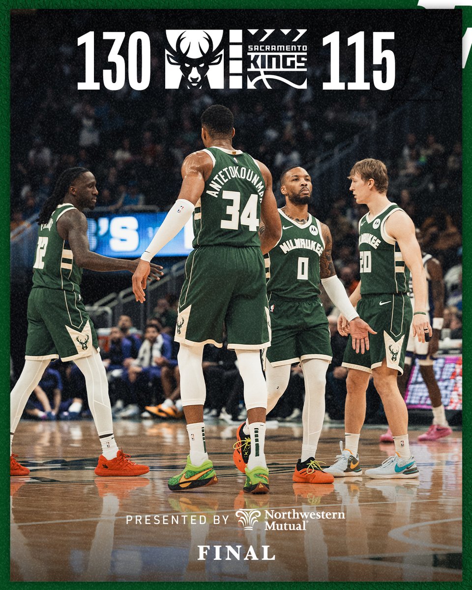 Bucks's tweet photo. Led from start to finish. https://t.co/AVtGcmpoE5