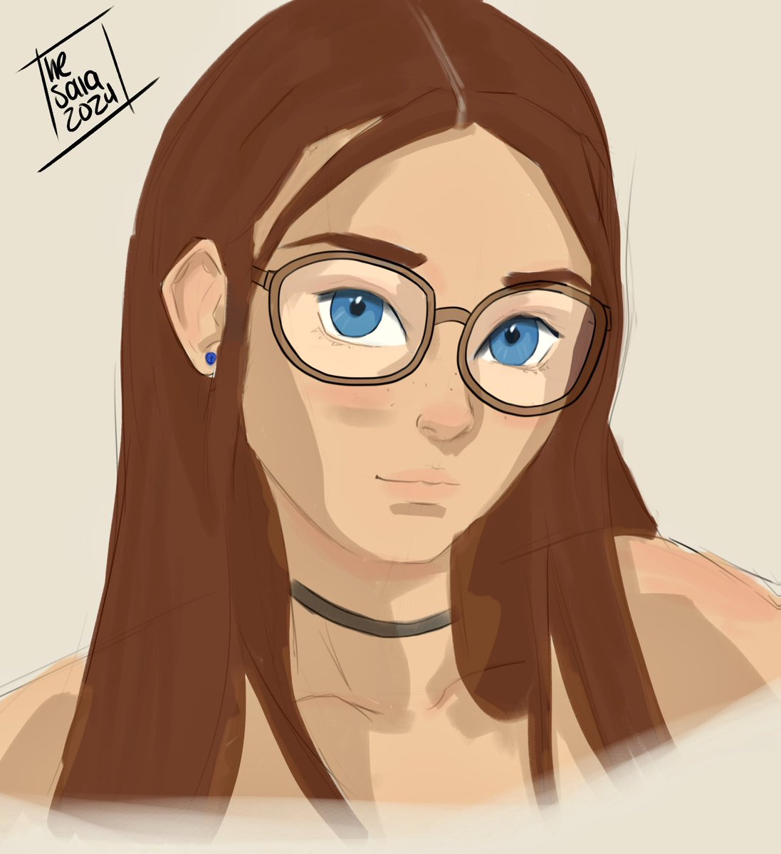TheRealSaia's tweet photo. Just a fun quick stylized portrait sketch I did to kill a few minutes. :) hope you enjoy the process. #art #digitalart #portrait #procreate #cute #ipad #apple #ipadpro #applepencil @Procreate https://t.co/JzoMHzQCSw