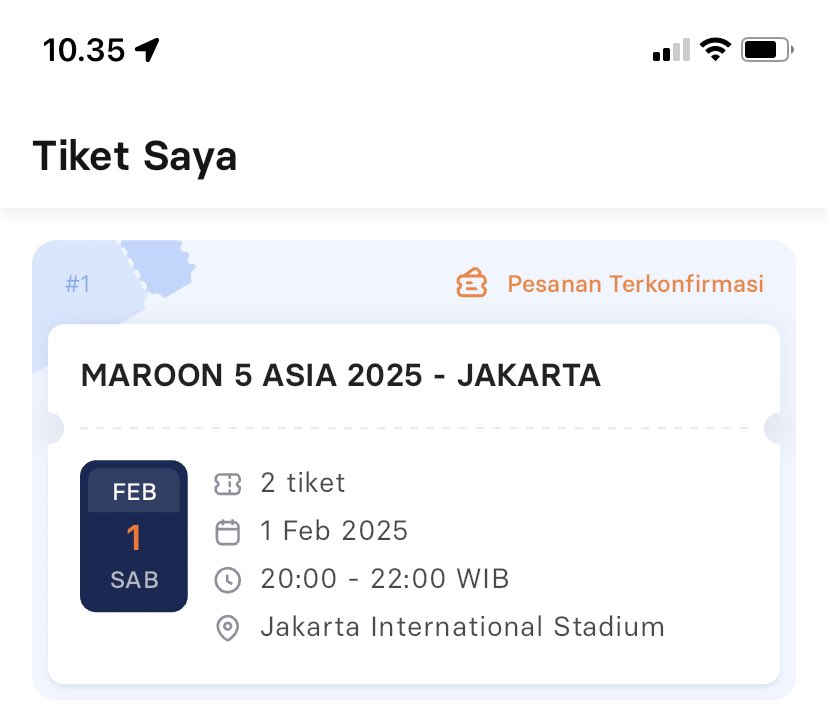 ruellacaa's tweet photo. GUYS HELP RT DONG 

WTS TICKET MAROON 5 JAKARTA 

Rp. 5.000.000 2TICKET CAT 3A 

BISA FULL COD PAS PENUKARAN TIKET https://t.co/HPbXvIm1ZY