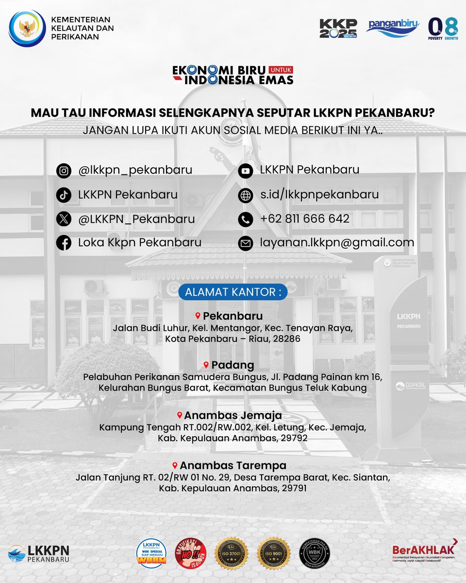 lokapkpekanbaru's tweet photo. Tahun baru, Prestasi baru nih #SahabatBahari!
LKKPN Pekanbaru terima 3 Penghargaan pada Rekonsiliasi Sistem Akuntansi Tingkat Instansi (SAKTI) lingkup Satker UPT DJPKRL.
#CapaianDanPenghargaan #KKPBeyond #KKP #KawasanKonservasi #KKPieh #KKAnambas #DJPKRL #LKKPNPekanbaru https://t.co/m0bNZ2i2Tb