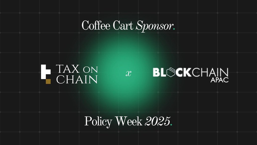 Tax On Chain (@taxonchain) on Twitter photo We are excited to sponsor Policy Week, an event curated by <a href="/blockchain_apac/">Blockchain APAC</a>.ย
ย
We'll be joining policymakers, regulatory experts and industry innovators, fostering meaningful collaboration to craft a clearer regulatory framework for the blockchain industry.
ย
#PolicyWeek2025 We are excited to sponsor Policy Week, an event curated by <a href="/blockchain_apac/">Blockchain APAC</a>.ย
ย
We'll be joining policymakers, regulatory experts and industry innovators, fostering meaningful collaboration to craft a clearer regulatory framework for the blockchain industry.
ย
#PolicyWeek2025