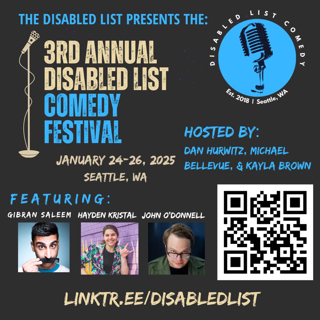 Kayla_Brown's tweet photo. Hi @RadioGirlMurphy, I am a co-producer of a comedy festival featuring disabled comedians 1/24-26. I would love help spreading the word. We do interviews, if you know of a media outlet that would be interested in this local festival. https://t.co/tMBgVc0mFT