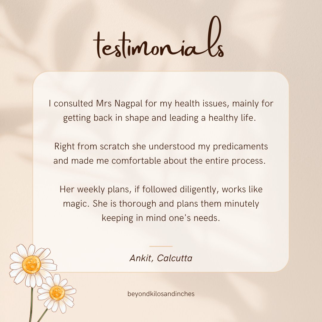 DeeptaNagpal's tweet photo. Thank you, Ankit, for believing in me and trusting me with your journey to better health. 🌟 It’s clients like you who make this journey so rewarding.
Here’s to more health, balance, and happiness! Cheers to your incredible transformation.
#TransformativeJourneys #BeyondKilosAndInches #WeightManagement #HealthyLifestyle #MindfulEating #BreathingExercises #FitnessGoals #RunningJourney