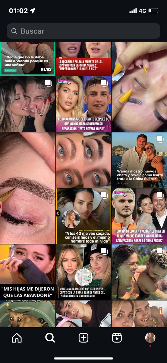 basta todo mi algoritmo es de wanda, lgante, icardi y la china